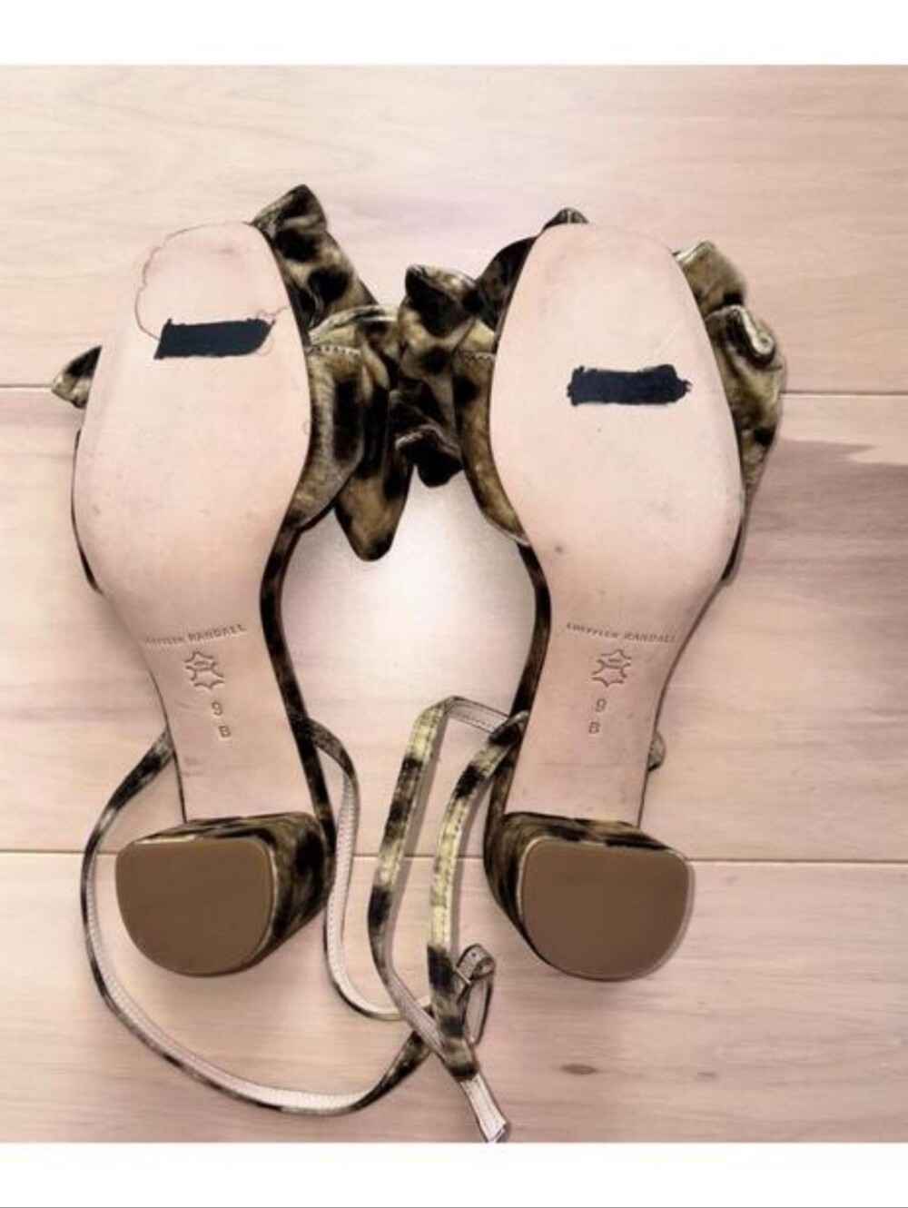 Leopard Print Bow Block Heel Sandals - Women's - Picture 9 of 9